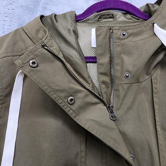 Old Navy Womens M Jurassic Green Water-Resistant Hooded Tie-Waist Trench Anorak - Picture 6 of 13